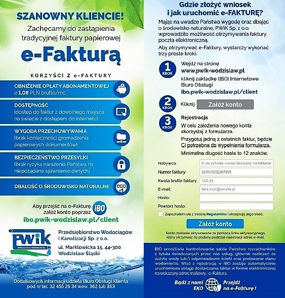 Plakat informujący o e-fakturze